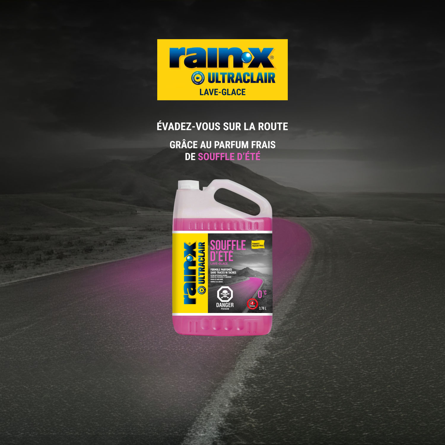 Rain‑X. Ultraclar lave‑glace. Évadez-vous sur la route grâce au parfum frais de Souffle d’été. Magasinez.