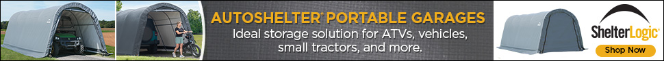 Advertisement. ShelterLogic. AUTOSHELTER® PORTABLE GARAGES. Ideal storage solution for vehicles, small tractors, and more. Shop Now.