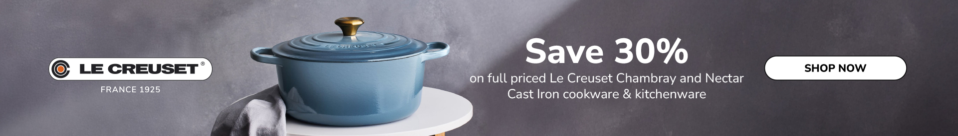 Le Creuset | Save 35% on Full Priced Chambray and Nectar Cast Iron Cookware & Kitchenware