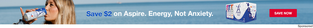 Save $2 on Aspire. Energy, not anxiety. Save now.
