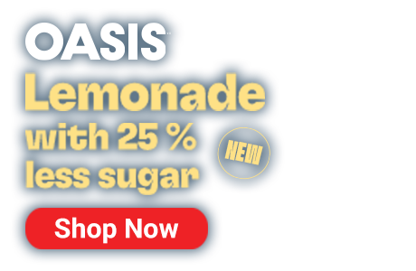 OASIS. Lemonade with 25% less sugar