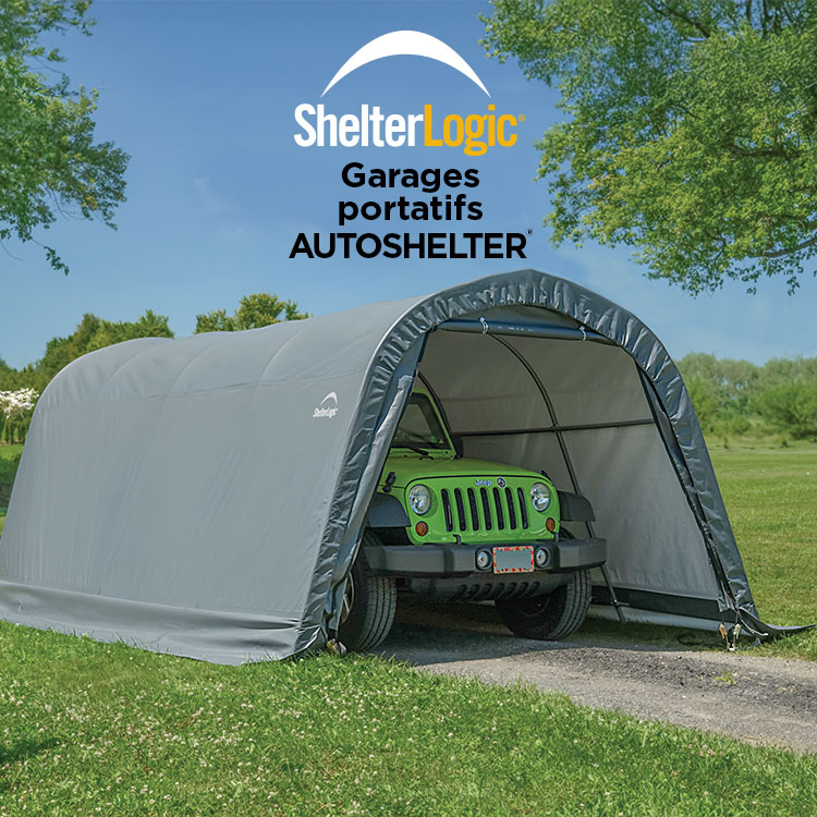 ShelterLogic® GARAGES PORTATIFS AUTOSHELTER® Rangement pour quads, véhicules et petits tracteurs. Magasinez.