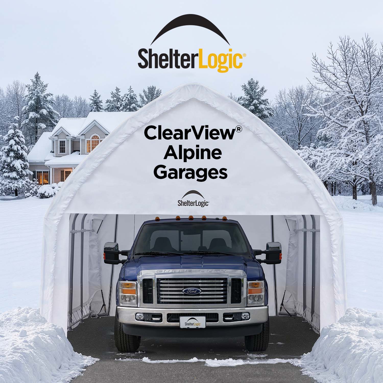 ShelterLogic. CLEARVIEW® ALPINE GARAGES. Alpine design provides extra height and volume for SUVs, trucks, and boats.