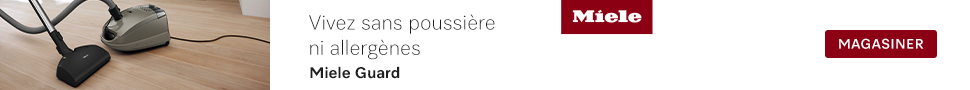 Advertisement. Vivez sans poussiere ni allergenes. Miele guard. Magasiner.
