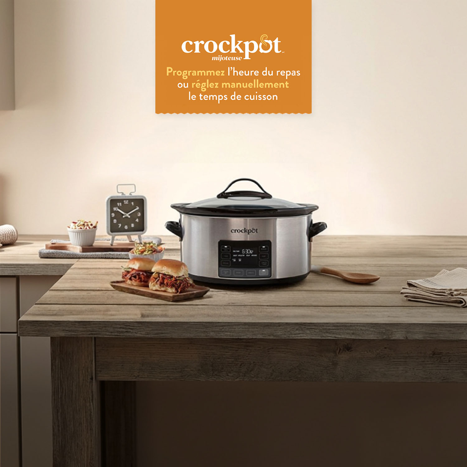 crockpot® mijoteuse. Programmez l'heure du repas ou réglez manuellement le temps de cuisson. MAGASINEZ