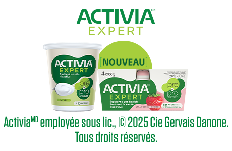 Nouvea. Activia Expert. NOTRE YOGOURT LE PLUS AVANCE POUR VOTRE SANTE DIGESTIVE.
