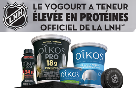 LE YOGOURT A TENEUR ÉLEVÉE EN PROTÉINES OFFICIEL DE LA LNH