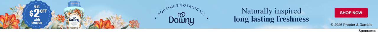 BOUTIQUE BOTANICALS Downy, Naturally inspired long lasting freshness, Get $2 OFF with coupon, Shop Now