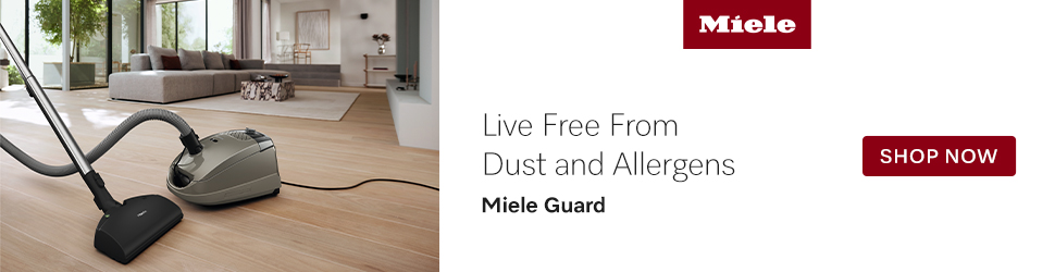 Advertisement. Live free from dust and allergens. Miele guard. Shop now. 
