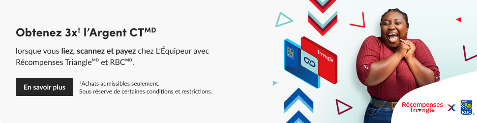 Publicité. Obtenez 3x l’Argent L’Equipeur avec RBC lorsque vous associez, scannez et payez chez L’Equipeur.