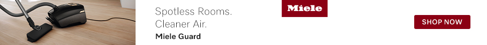 Advertisement. Spotless rooms. cleaner air. miele guard. shop now. 