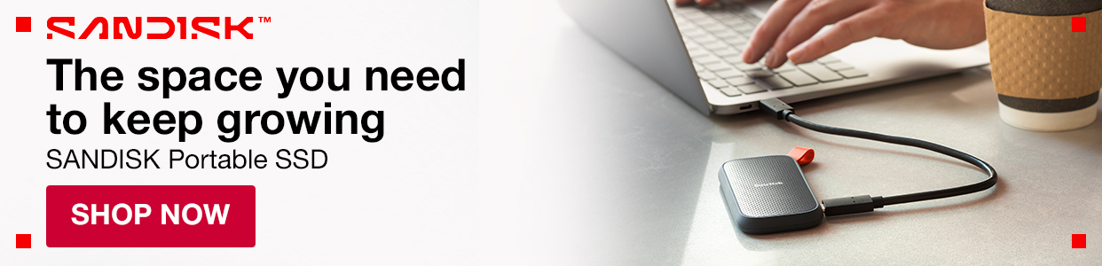 SANDISK™. The space you need to keep growing. SANDISK Portable SSD. SHOP NOW