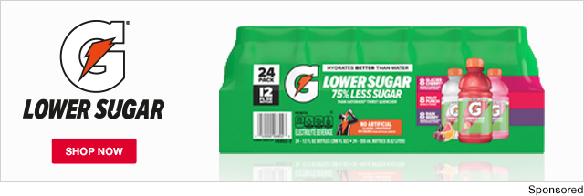 Gatorade Lower Sugar 75% less sugar than Gatorade Thirst Quencher*