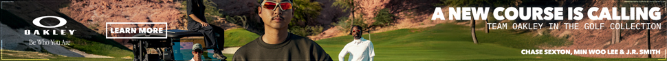 Advertisement. A new course is calling. Discover Team Oakley in the Golf Collection, featuring Chase Sexton, Min Woo Lee, and J.R. Smit