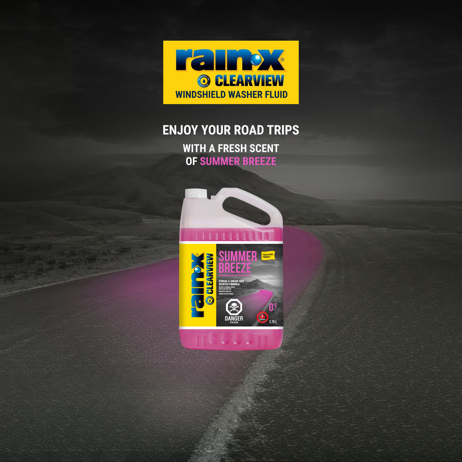 Rain‑X. Clearview windshield washer fluid. Enjoy your road trips with the fresh scent of Summer Breeze. Shop Now.