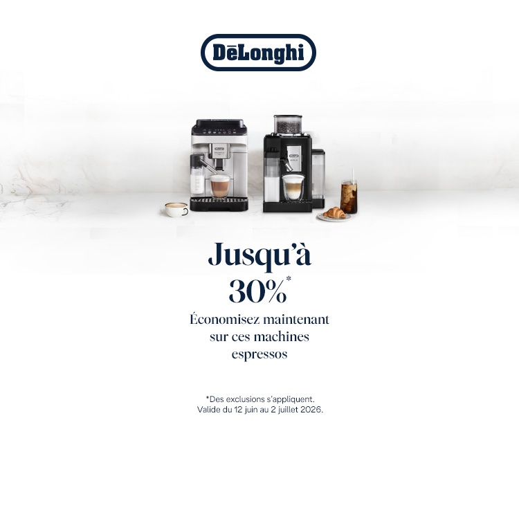 DeLonghi | Jusqu'à 30%* Économisez maintenant sur ces machines espressos | Magasinez |  | *Des exclusions s'appliquent.