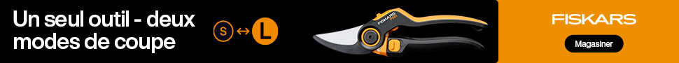 Advertisement. Un Seul outil - deux modes de coupe. Fiskars. Magasiner. 
