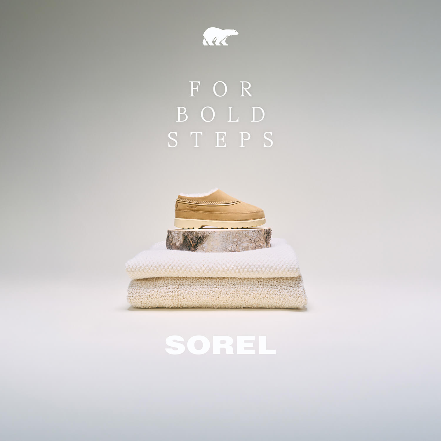 Sorel, For Bold Steps, Shop Now.