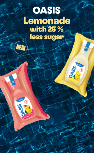 OASIS. Lemonade with 25% less sugar