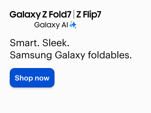 Smart. Sleek. Samsung Galaxy foldables. Shop now.