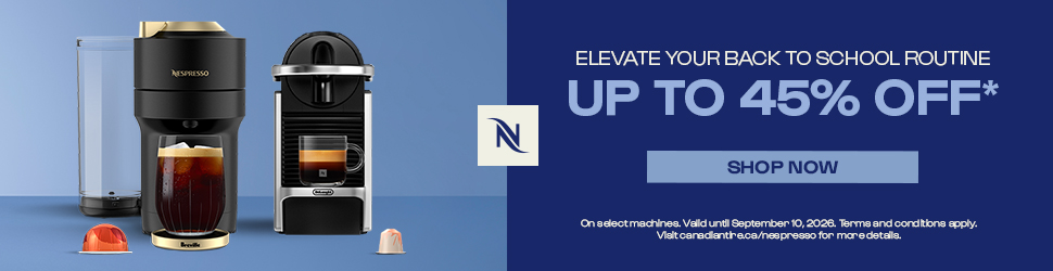 Advertisement. Nespresso. ELEVATE YOUR BAC ROUTINE.SHOP NOW. On select machines. Valid until September 10, 2026.