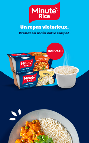 NOUVEAU Minute Rice, Un repas victorieux. Prenez en main votre coupe! Achetez maintenant