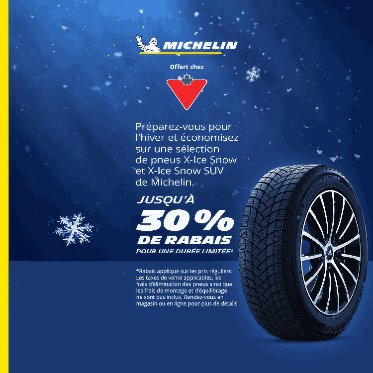 MICHELIN. Économisez jusqu’à 30 % de rabais sur les pneus X‑Ice Snow et X‑Ice Snow SUV. Magasinez maintenant.