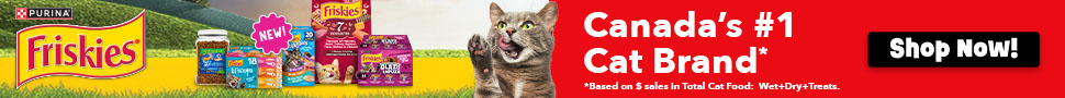 Advertisement. PURINA FriskiesNEW! Canada’s #1 Cat Brand*Shop Now!*Based on $ Sales in Total Cat Food: Wet+Dry+Treats. Shop Now.