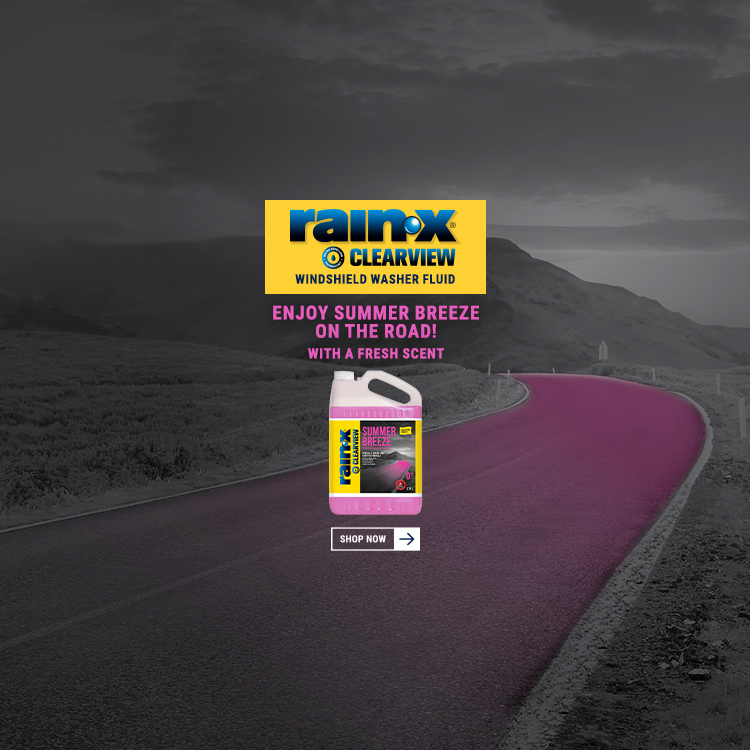Rain‑X. Clearview windshield washer fluid. Enjoy Summer Breeze on the road with a fresh scent. Shop Now.