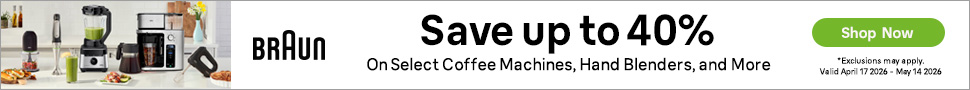 Advertisement. BRAUN
Save up to 40%
On Select Coffee Machines, Hand Blenders, and More
Shop Now