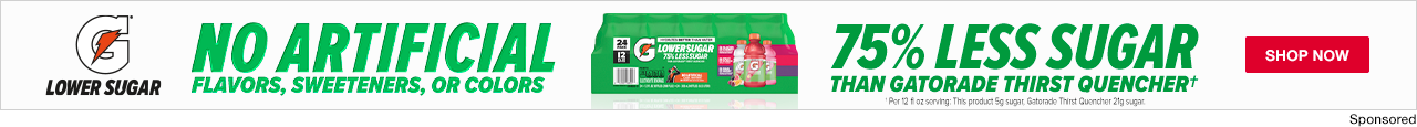 Gatorade Lower Sugar 75% less sugar than Gatorade Thirst Quencher*